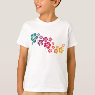 T-shirt flores do hibiscus coloridas