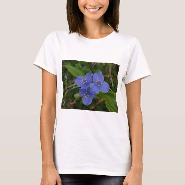 T-shirt Flores-do-mato-azuis Primaveras quentes (Frente)