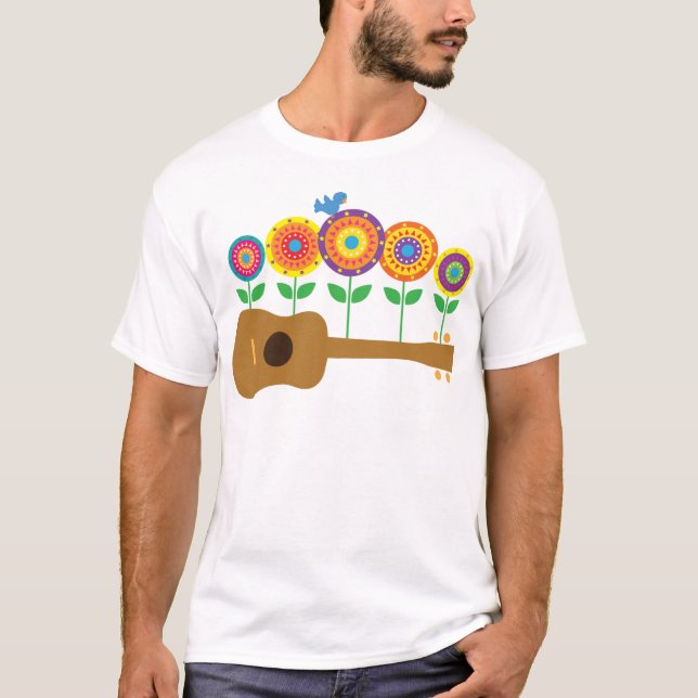 T-shirt Flores do Ukulele (Frente)