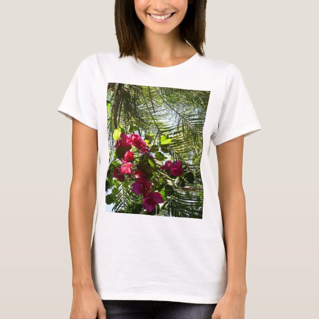 T-shirt Flores e palmeira (Frente)
