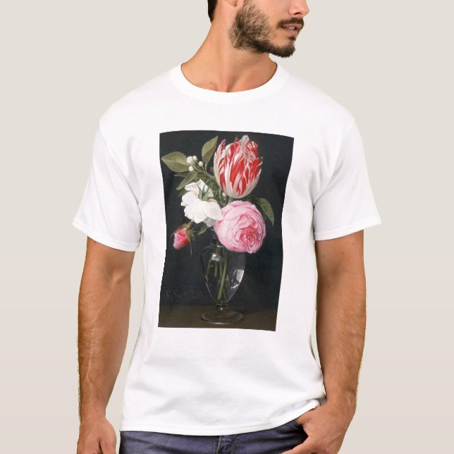 T-shirt Flores em um vaso de vidro (Frente)