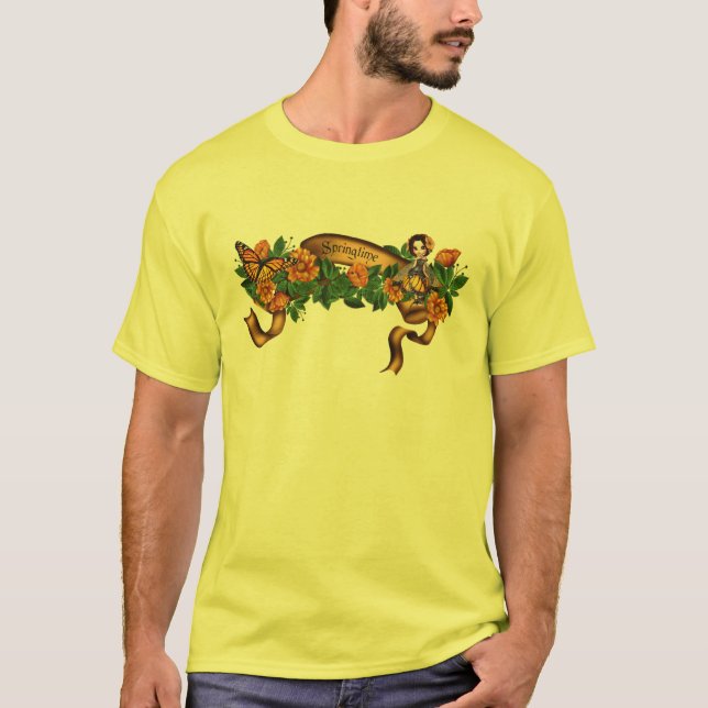 T-shirt Flores Fae da laranja da primavera (Frente)