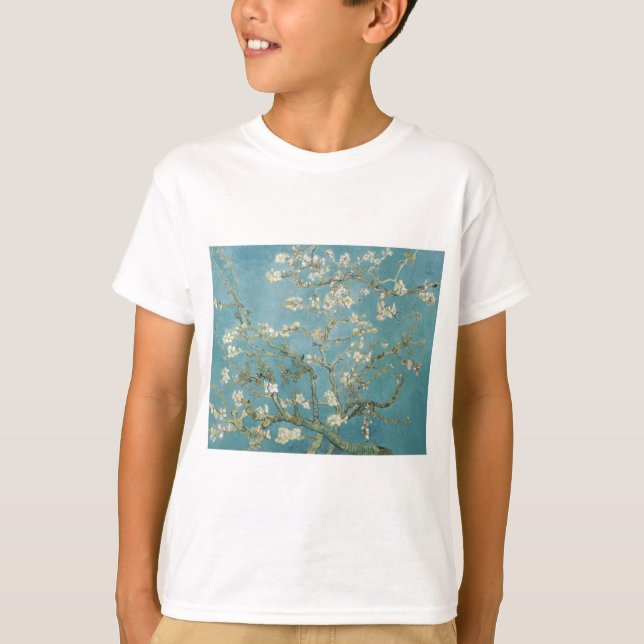 T-shirt Flores Gogh Branches Almond Blossomo Natureza (Frente)
