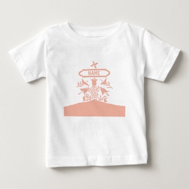 T-shirt Flores Neerlandesas Rosa, acrescentar nomes (Frente)