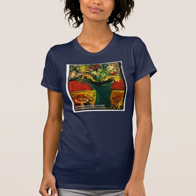 T-SHIRT FLORES NUM VASO AZUL (Frente)