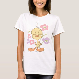 T-shirt Flores Púrpuras, Cor-de-Orelha