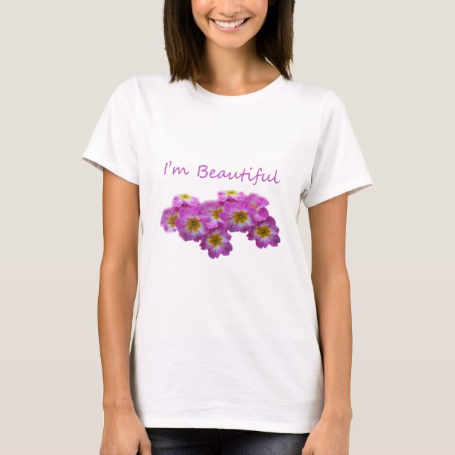 T-shirt Flores roxas, eu sou linda (Frente)