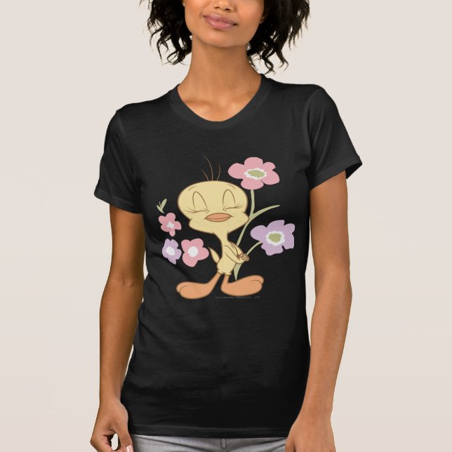 T-shirt Flores roxas, rosa, TWEETY™ (Frente)