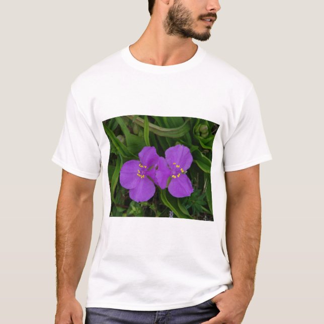 T-shirt Flores silvestres Fachsia Spiderwort Primaveras Qu (Frente)