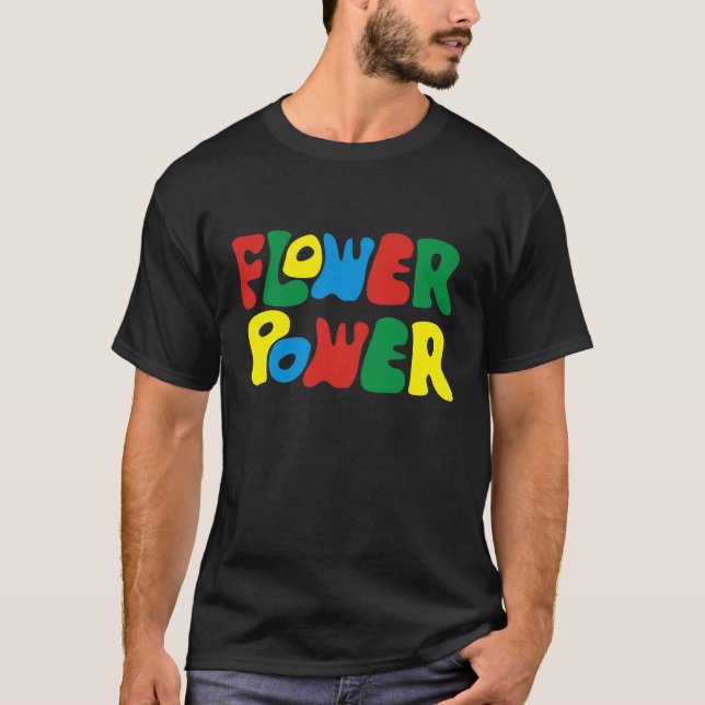 T-shirt Flower Power hippy (Frente)