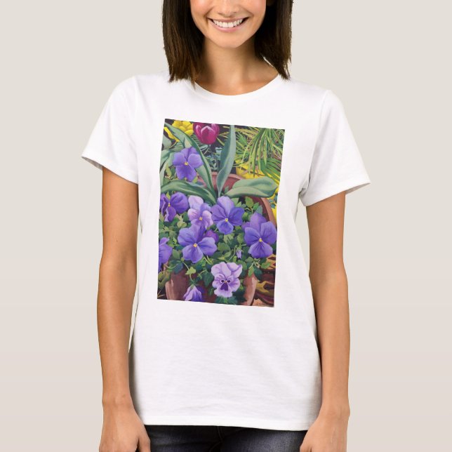 T-shirt Flowerpots com Pansies 2007 (Frente)