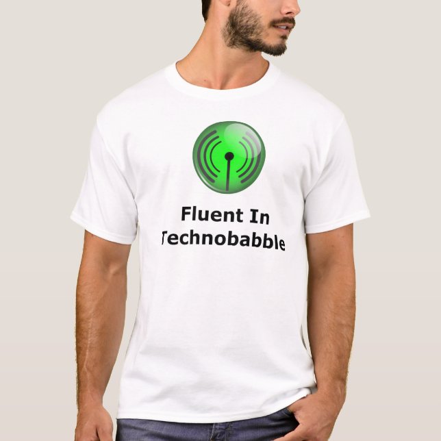 T-shirt Fluente em Technobabble (Frente)