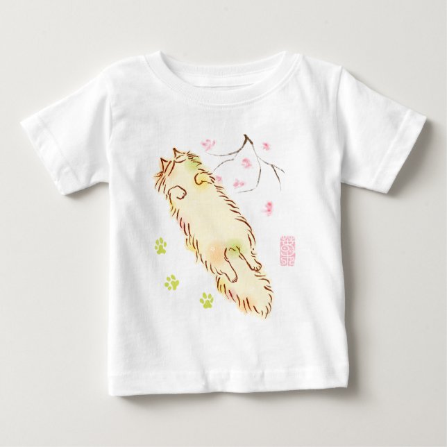 T-shirt Fluffy Sleepy Cat (Frente)