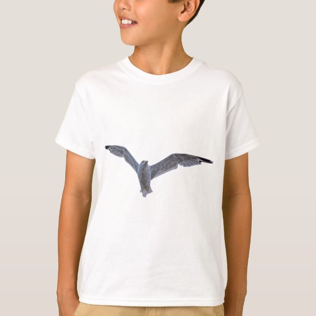 T-shirt Flying Sea Gull Willife Photo for Birdlovers (Frente)