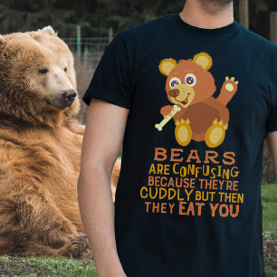 T-shirt Fofinho engraçado do urso então comem-no o humor