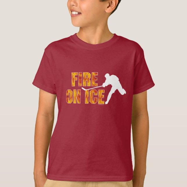 T-shirt Fogo De Hóquei No Gelo (Frente)