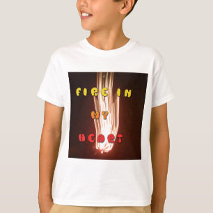 T-shirt Fogo no meu coração fogos de artifício brilhantes 