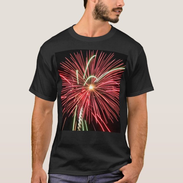T-shirt Fogos de artifício vermelhos (Frente)