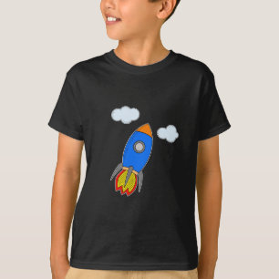 T-shirt Foguete de Cartoon