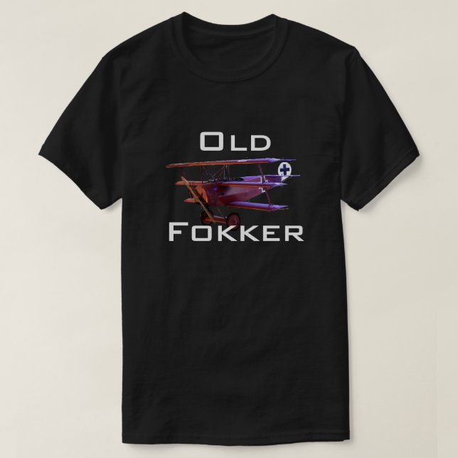 T-shirt "Fokker velho engraçado " (Frente do Design)