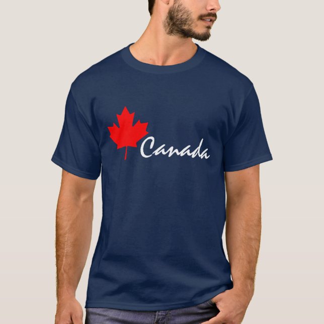 T-shirt Folha de Bordo de Canadá Vermelho (Frente)