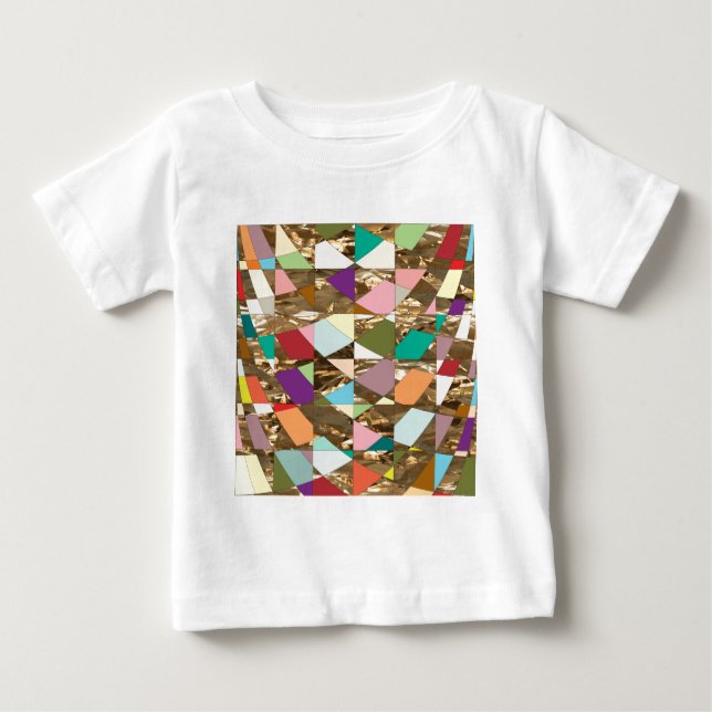T-shirt Folha de ouro com abstrato (Frente)