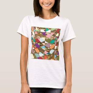 T-shirt Folha de ouro com abstrato