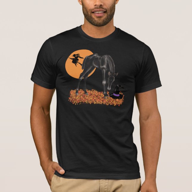 T-shirt Folhas de Chapéu da Bruxa de Colt de Halloween (Frente)