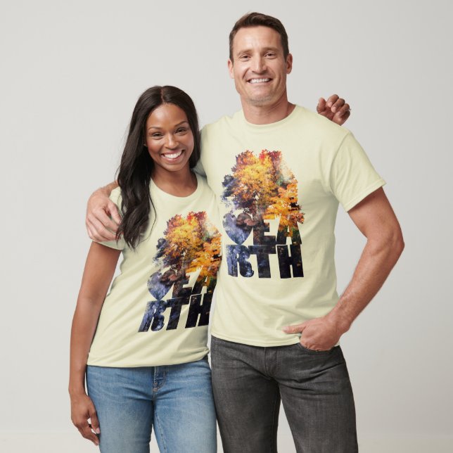 T-shirt Folhas de Outono Com Rio (Unissex)
