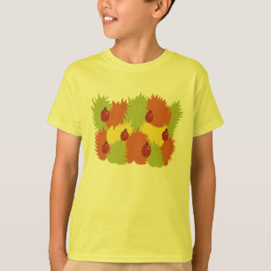 T-shirt Folhas e joaninhas em miúdos do outono