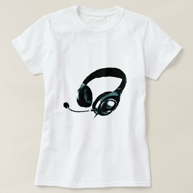 T-shirt Fone de ouvido pop Art (Frente do Design)