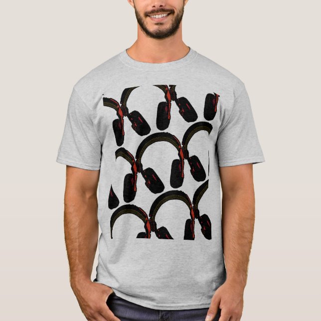T-shirt fones de ouvido para djs de música (Frente)