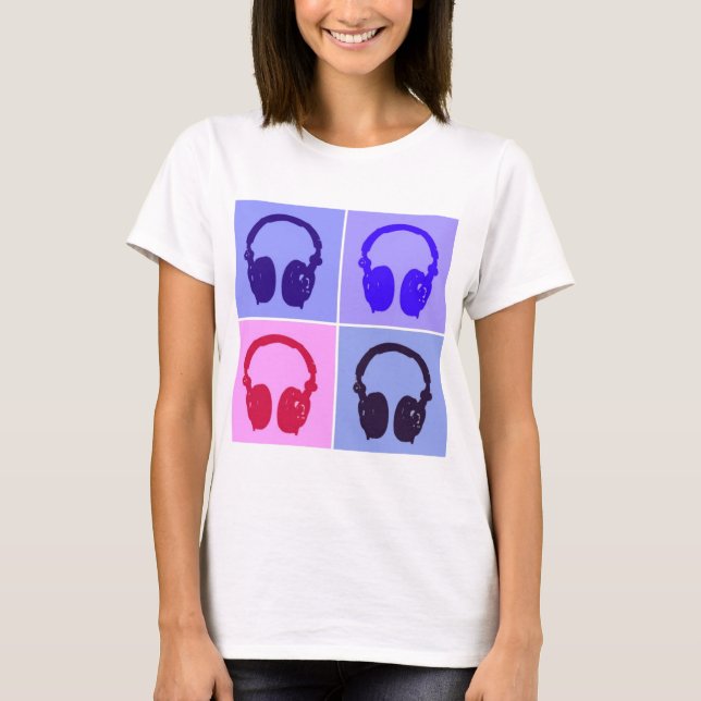 T-shirt Fones de ouvido pop (Frente)
