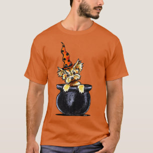 T-shirt Fora-Trela Art™ da bruxa de Yorkie o Dia das