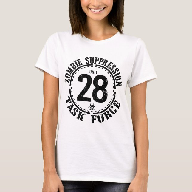 T-shirt Força de Tarefa Zombie de Risco Biológico (Frente)