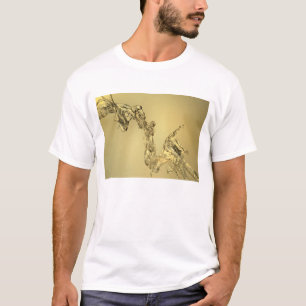 T-shirt Forma abstrata formada espirrando a água