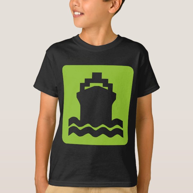 T-shirt Forma de navio - Verde marciano (Frente)