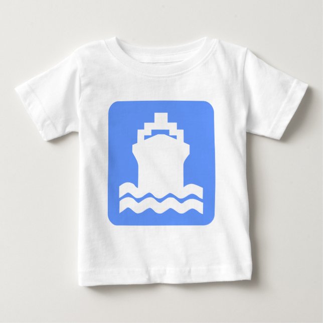 T-shirt Forma do navio - Azul bebê (Frente)