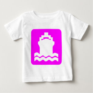 T-shirt Forma do navio - Magenta