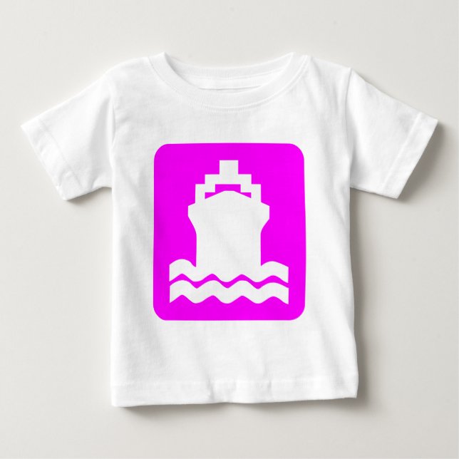 T-shirt Forma do navio - Magenta (Frente)