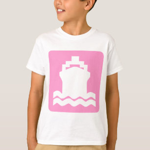 T-shirt Forma do navio - rosa