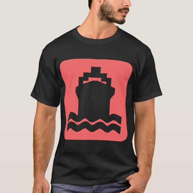 T-shirt Forma do navio - Rosa Tropical (Frente)