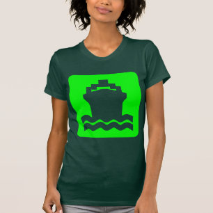 T-shirt Forma do navio - verde