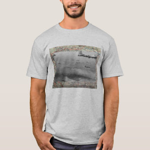 T-shirt Formação B17 sobre o mapa WW2