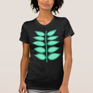 T-shirt Formas de Planta Retrora de Verde