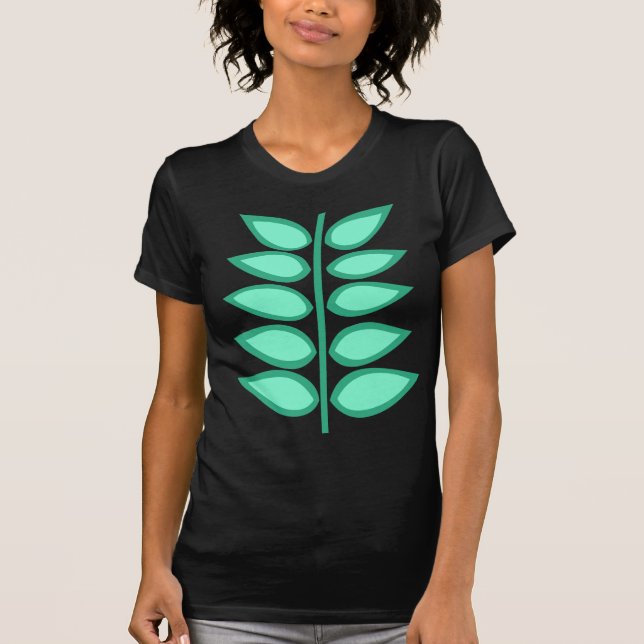 T-shirt Formas de Planta Retrora de Verde (Frente)