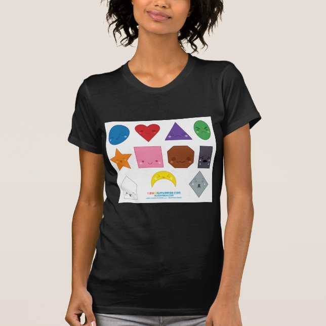 T-shirt Formas do pré-escolar de Kawaii (Frente)