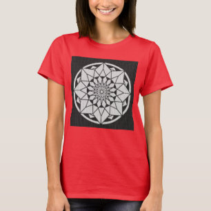 T-shirt Formigueiro de Star Mandala preto e branco