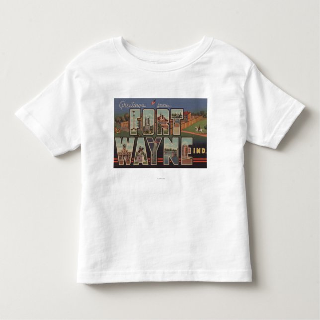 T-shirt Fort Wayne, Indiana - grandes cenas 3 da letra (Frente)