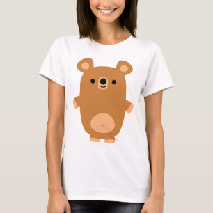 T-shirt forte bonito das mulheres do urso dos